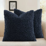 decorUhome Soft Sherpa Faux Fur Throw Pillow Covers Set of 2, Boho Accent Fuzzy Decorative Pillow Covers for Couch, Sofa, Living Room, Bed