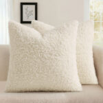 decorUhome Soft Sherpa Faux Fur Throw Pillow Covers Set of 2, Boho Accent Fuzzy Decorative Pillow Covers for Couch, Sofa, Living Room, Bed