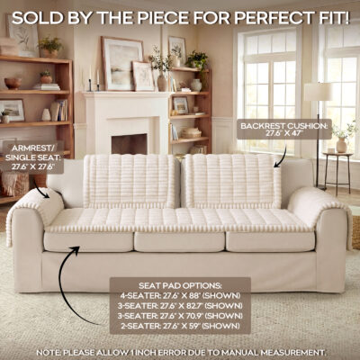 decorUhome Fuzzy Pet Couch Cover for Dogs, Non-Slip Sofa Covers for 3 Cushion Couch, Soft Thick Furniture Couch Protector, Washable Sectional Sofa Slipcovers