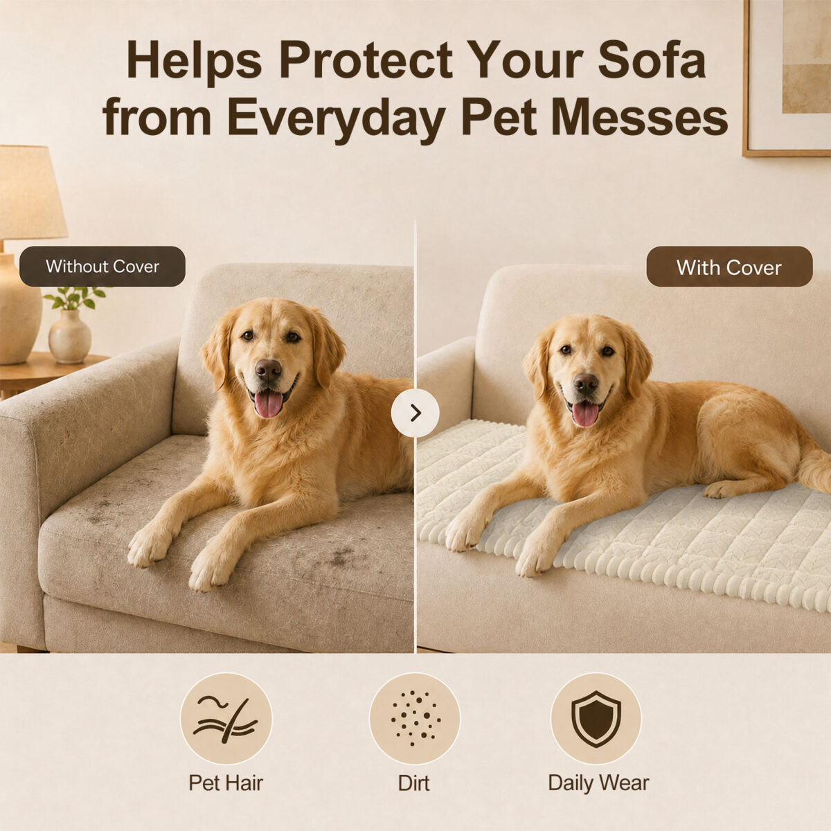decorUhome Non Slip Couch Cover for Dogs